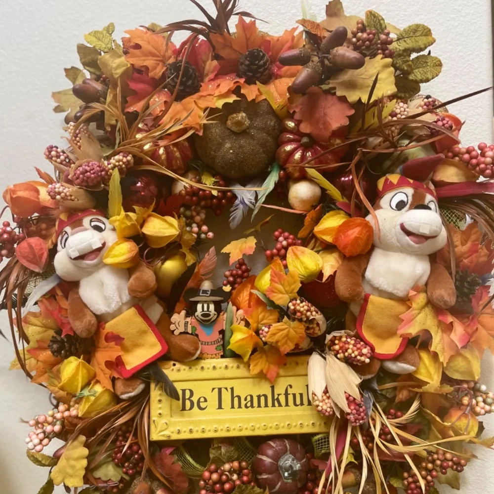 Chip an Dale Thanksgiving/Fall Wreath OOAK!